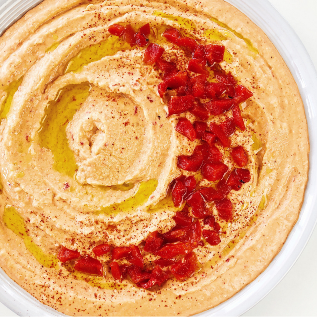 Tabled Hummus with Roasted Red Peppers (GF,DF,V)