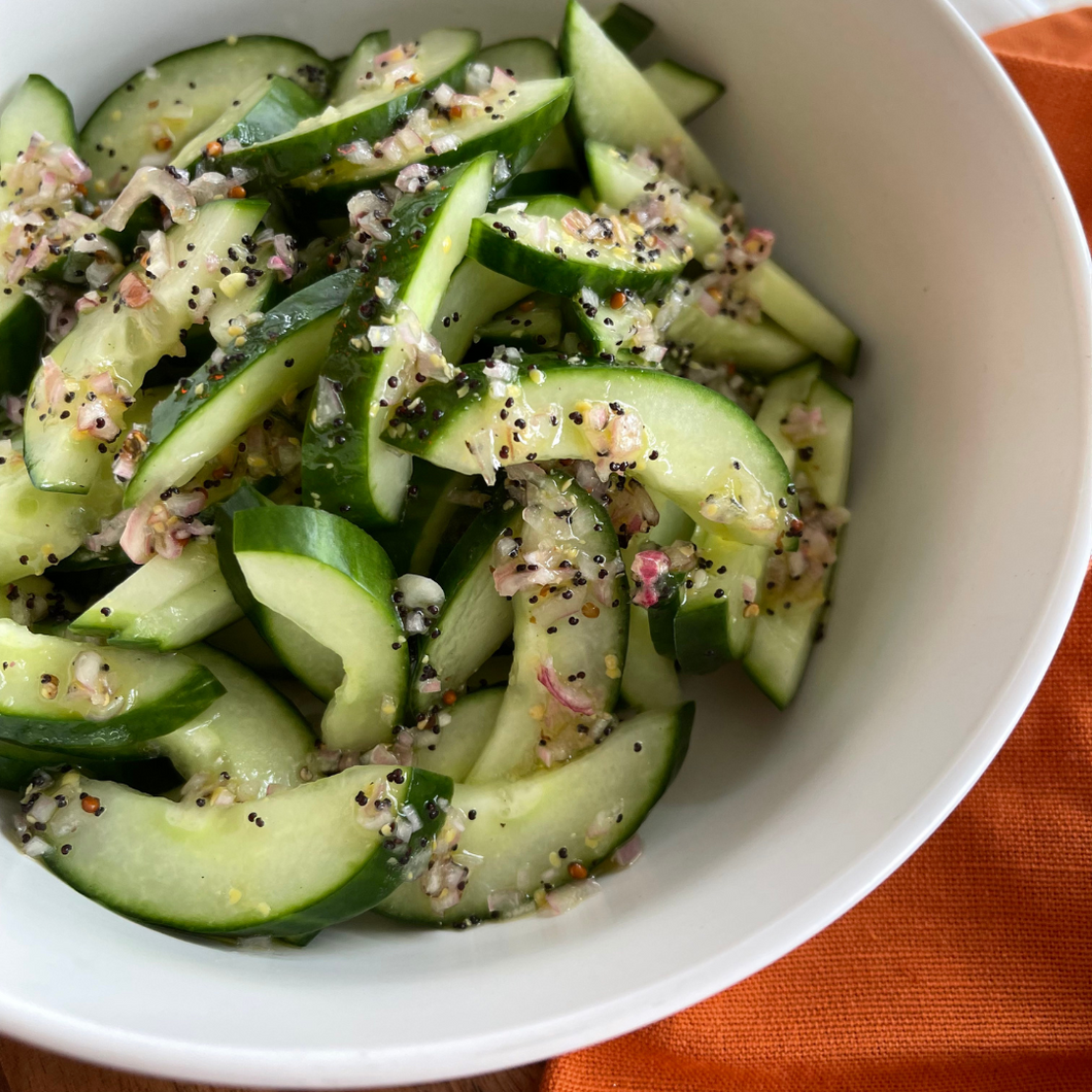 Cucumber Salad with Poppy Seed Dressing (GF, Veg)