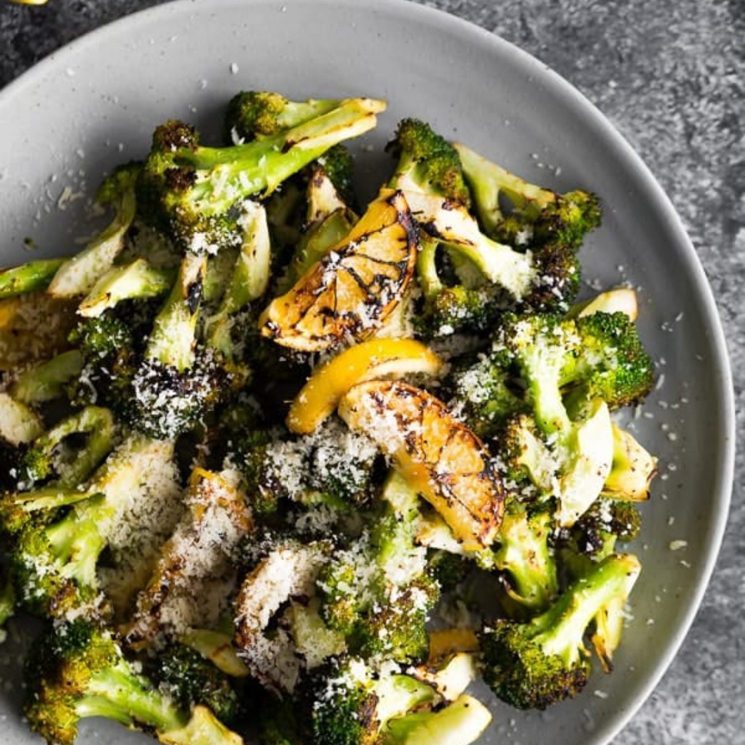Charred Broccoli with Lemon and Parmesan (GF, Veg)