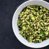 Edamame, Peas, and Quinoa salad with a citrus vinaigrette (GF, DF, V)