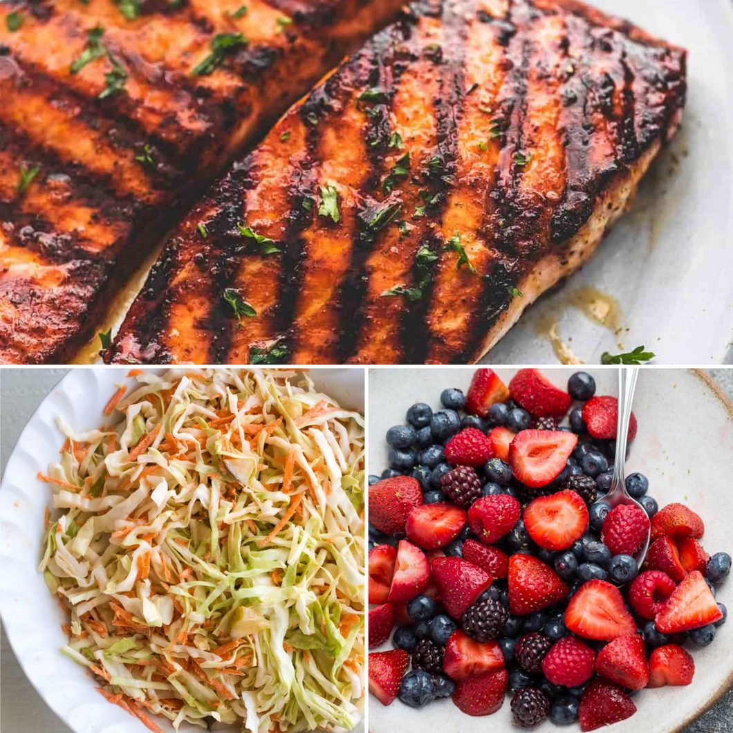 ADULT LUNCH BOX -  Cajun spiced Grilled Salmon (Box)