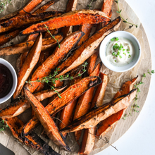 Load image into Gallery viewer, Baked Sweet Potato Wedges (GF, DF, V)
