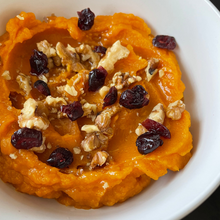 Load image into Gallery viewer, Butternut Squash Puree with Dried Cranberries and Toasted Walnuts (DF, GF, V)

