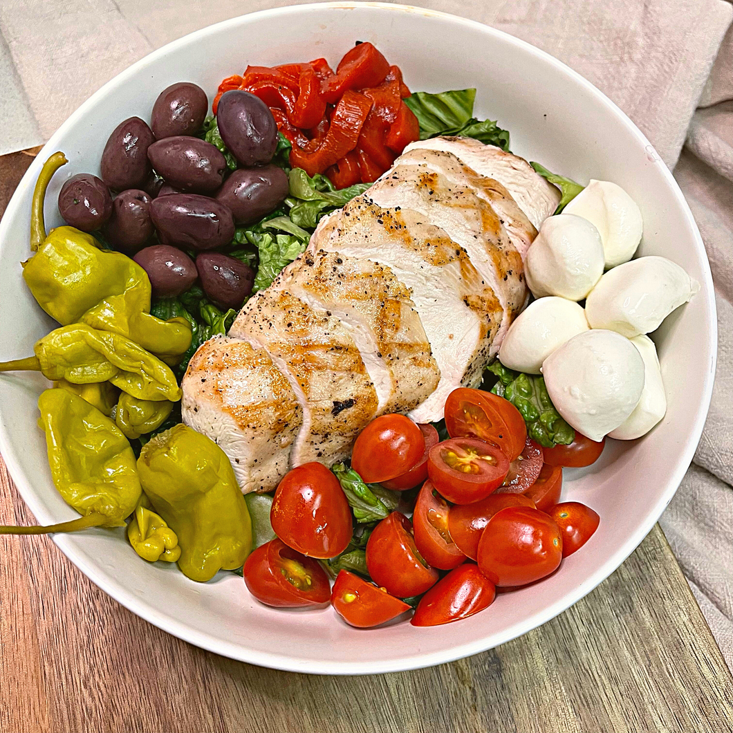 CHEF'S SALAD - Grilled Chicken Antipasto Salad with Red Wine Vinaigrette (GF, Veg)