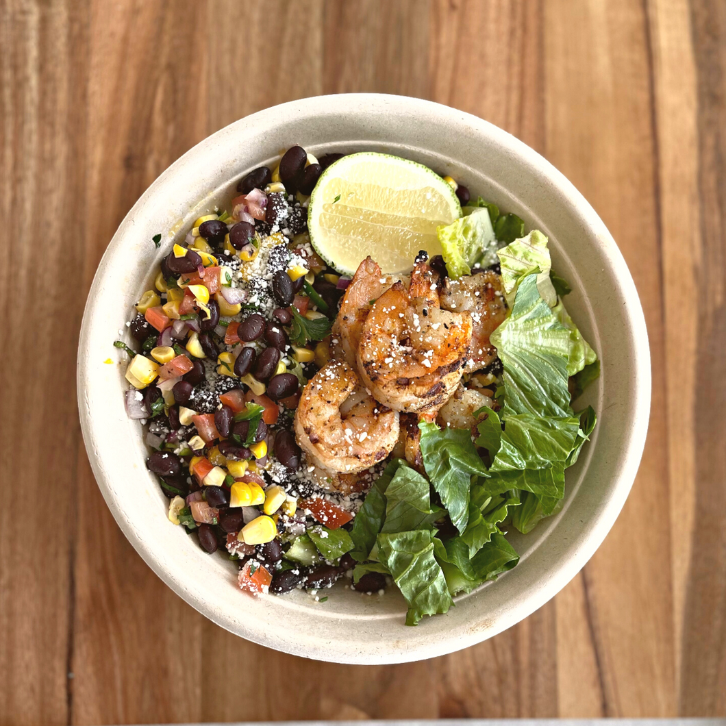 ADULT LUNCH - Grilled Shrimp Bowl with Corn, Black Beans