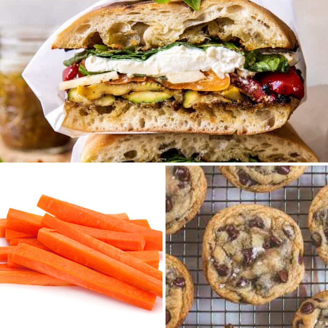 ADULT LUNCH BOX - Grilled Vegetables and Goat Cheese Sandwich