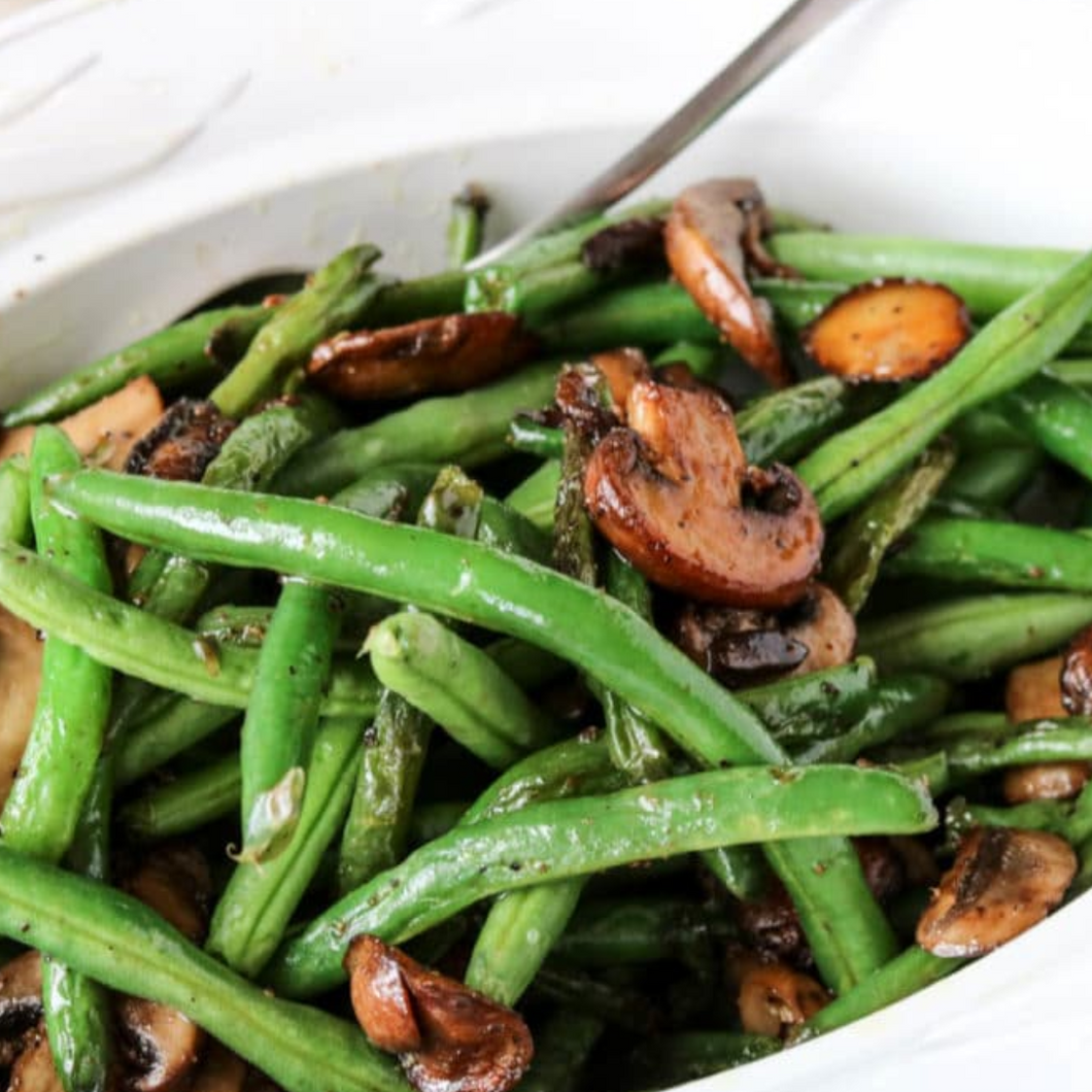 Sauteed Green Beans and Wild Mushrooms (GF, DF, V)