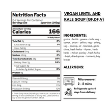 Load image into Gallery viewer, Vegan Lentil Soup with Kale (DF, GF, V)

