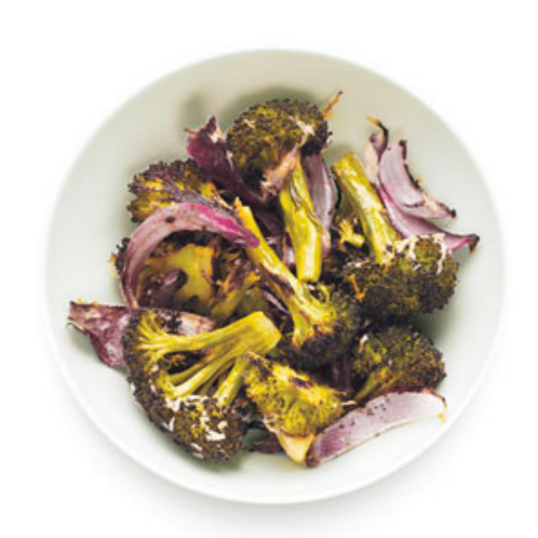 Charred Broccoli with Shallots and Parmesan (GF, Veg)