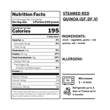 Load image into Gallery viewer, Steamed Red Quinoa (DF, GF, V)
