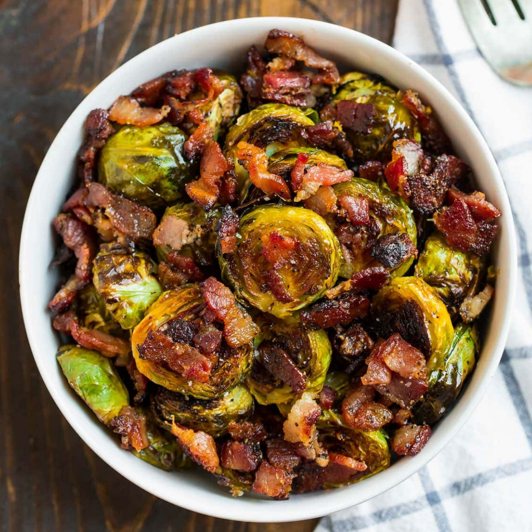 Roasted Brussel Sprouts with Bacon (GF, DF)
