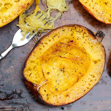 Load image into Gallery viewer, Lemon &amp; Thyme Roasted Spaghetti Squash with Pumpkin Seeds (DF)(GF)(V)
